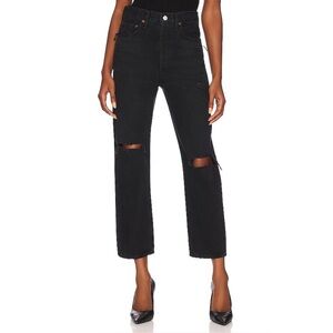 Agolde Black Button-Fly Denim Jeans